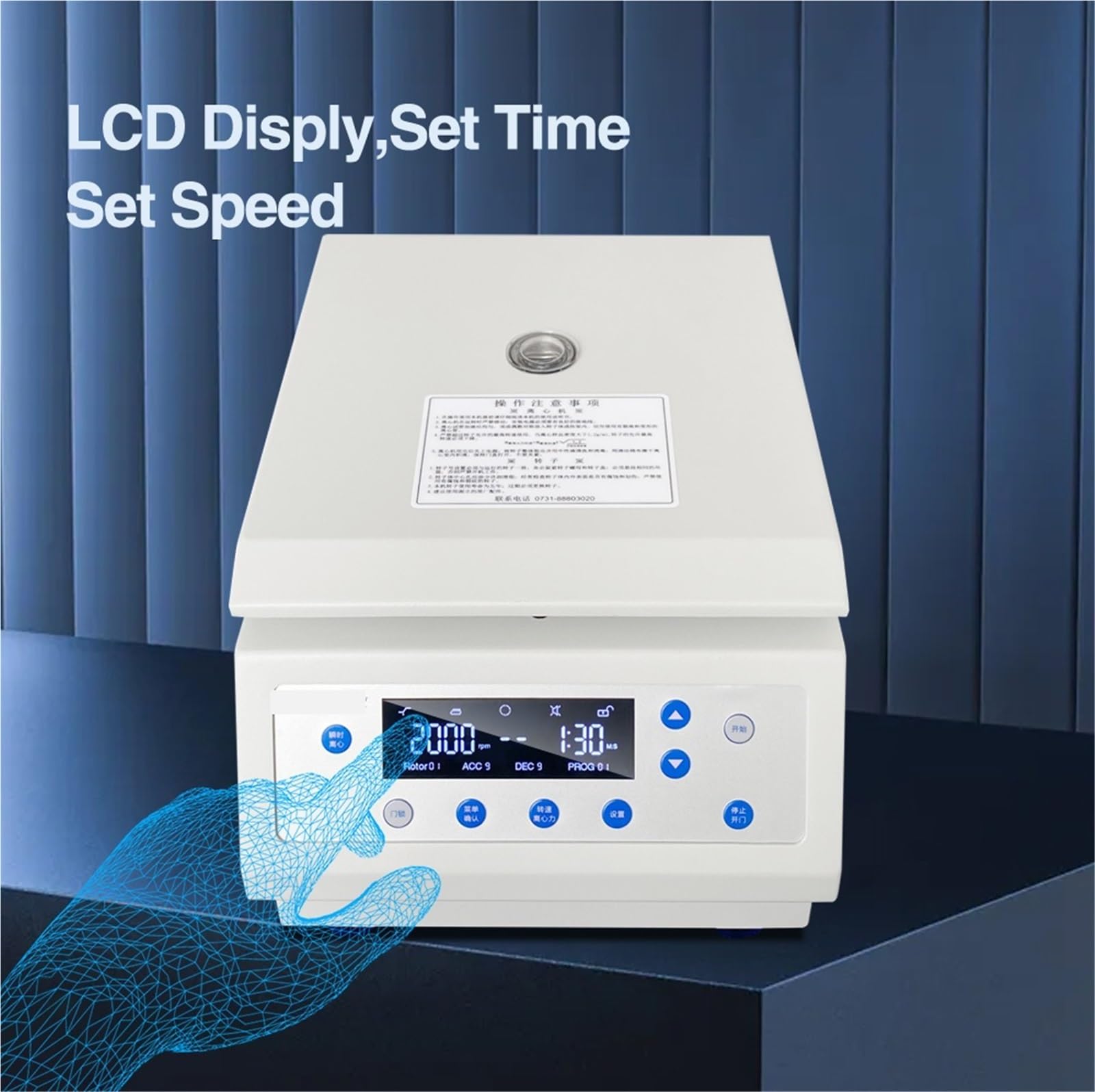 Zentrifuge, CL-TG12M Mikrocomputer LCD Display Hämatokrit Zentrifuge 24 Stück Kapillarzentrifuge