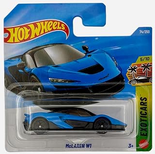 Hot Wheels McLAREN W1 - JJJ39 - Exoticars 5/10 - Carte courte - Bleu - McLaren Hypercar - Modèle sous licence officielle - Mattel 2026 (74/250) - 1:64