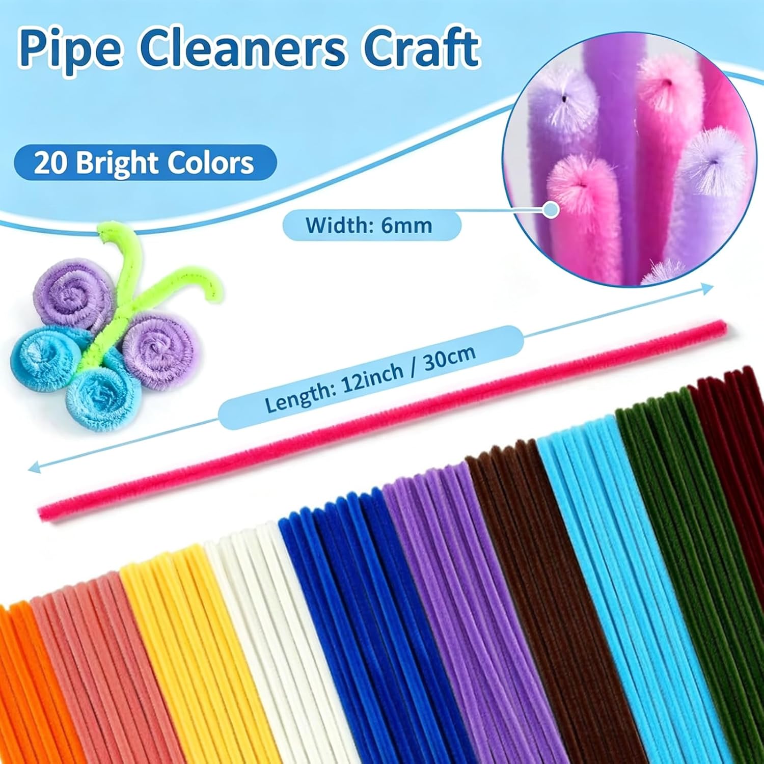 ALLGLAM 1000 PCS Pipe Cleaners Craft Kit, 13 Colors Flower Making Kit with Chenille Stems, Floral Wires & Tape, DIY Art Supplies for Home Decor & Holiday Crafts (18Colors-1000Pcs)