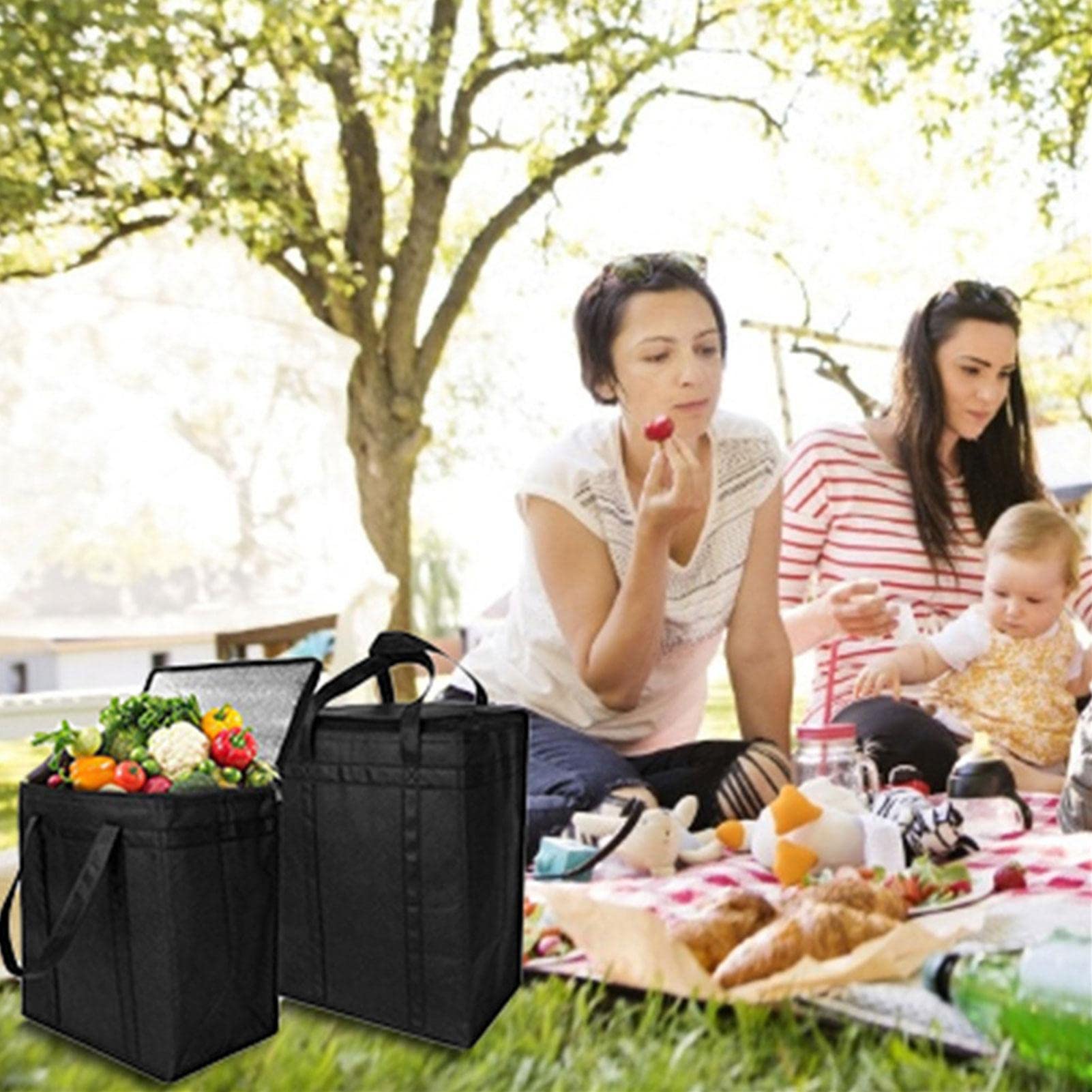 Sacs à provisions isolés réutilisables | Boîte de sac isotherme | Grand sac à lunch pique-nique isolé | Glacière | Sacs d'épicerie | Sac réfrigérant pour camping barbecue shopping pêche famille extér