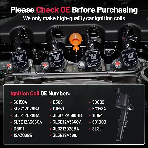 Miniatura 3 de BDFHYK Paquete de bobinas de encendido DG511 compatible con Ford F150 F250 F350 Truck 2004-2008 Ford Expedition 2007 Lincoln Navigator Ford Coil