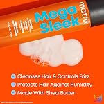 Matrix Mega Sleek Anti-Frizz Sulfate-Free Smoothing Shampoo for All Frizzy Hair, Professional Formula, For Humidity & Static Protection