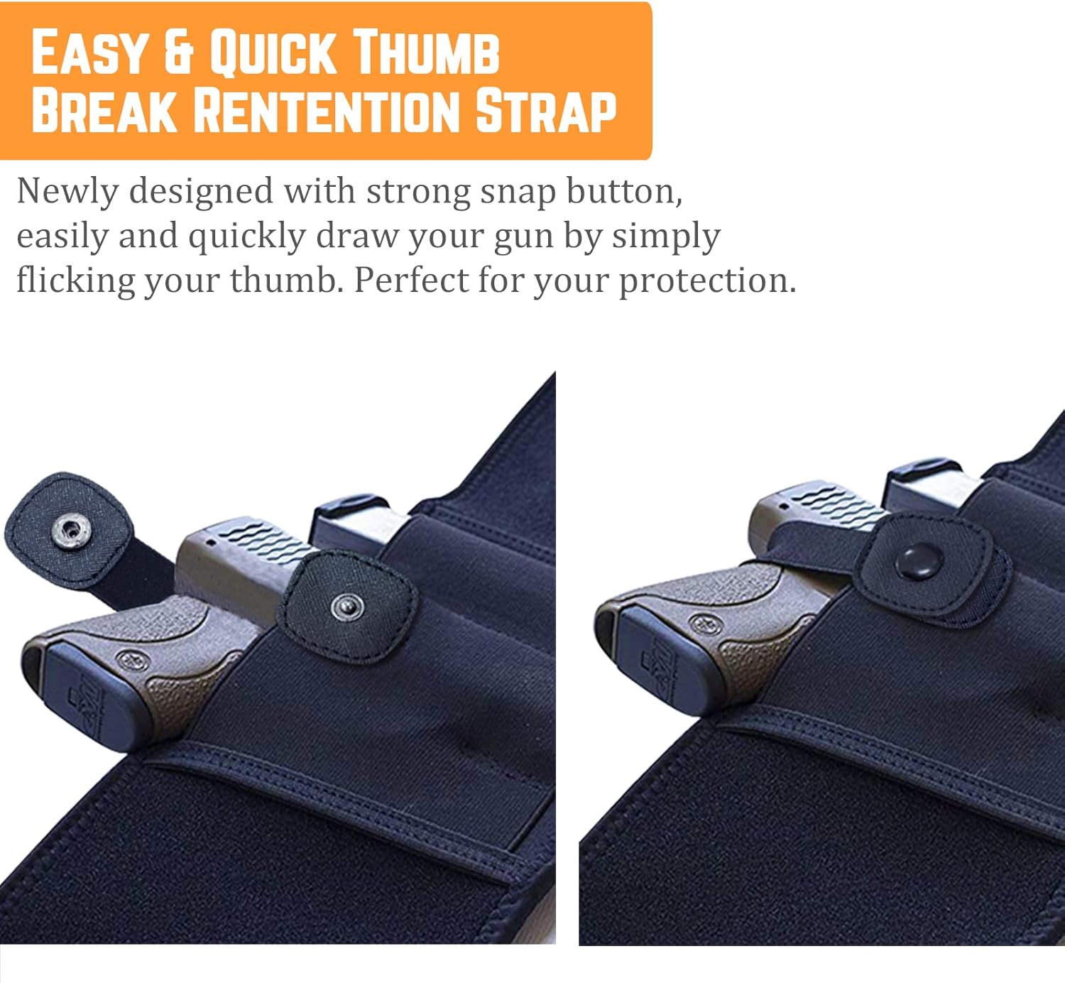 Acelane Belly Band Holster for Concealed Carry Abdominal Band Gun Holster Tactical Elastic Waist Pistols Adjustable Belly Wrap IWB OWB Mag Pouch Fits Firearm Handgun Revolvers for Men & Women - Image 3