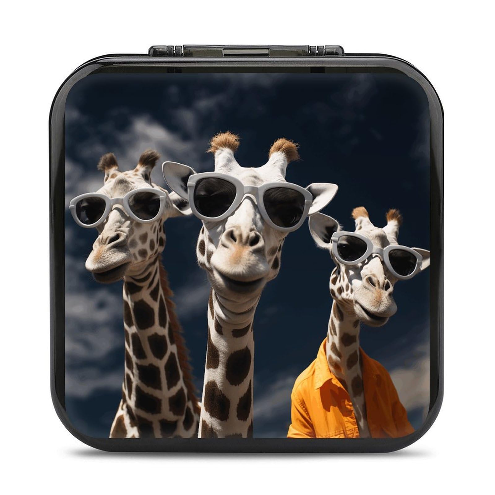 ZXDSKGYN Portable Switch Game Card Case-Three Giraffes Wearing Sunglasses Game Cartridge Holder Case with 24 Game Card Slots-Protective