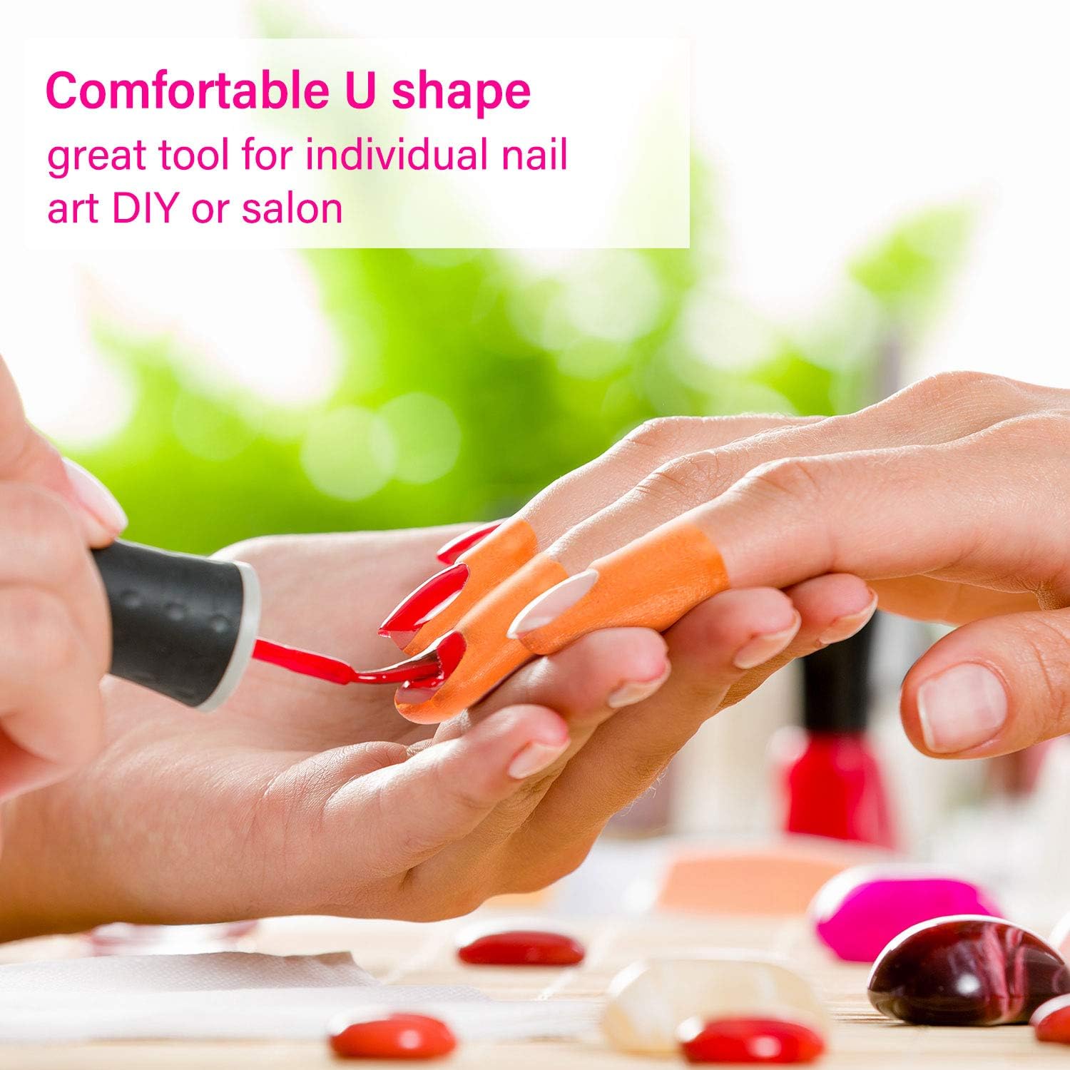 200 Pieces Nail Polish Protector Spill-Proof Peel Off Nail Stickers Disposable U-Shape Tape for Nail Painting, Gradients, Stamping