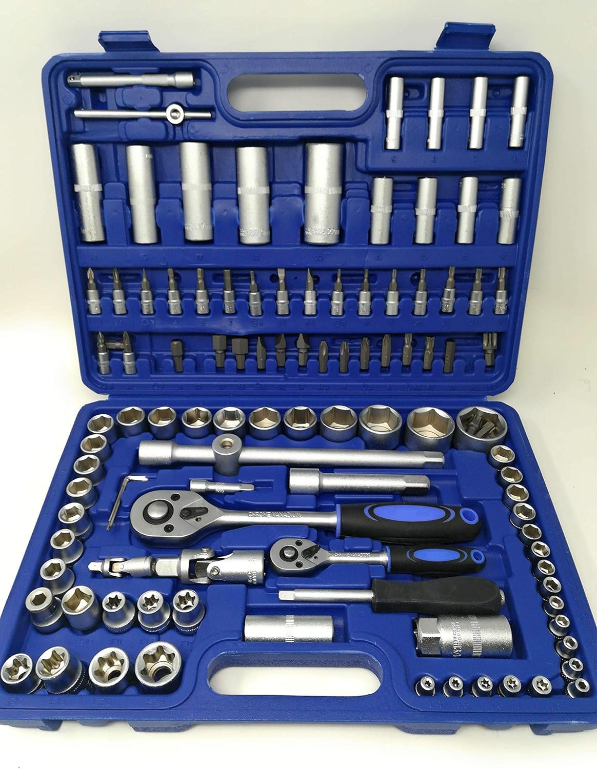 SQUADO Set Chiavi a Bussola e Accessori con Cricchetto 108 pezzi Chrome Vanadium Professionale con Valigetta