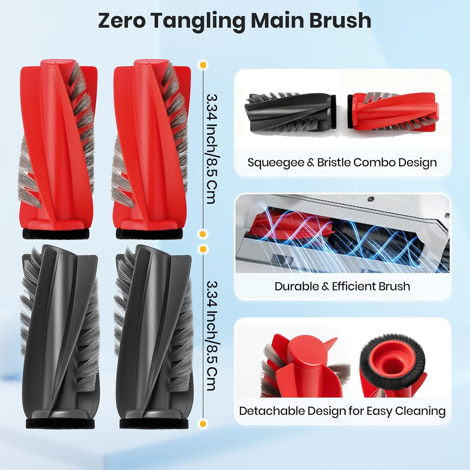 Roller Brush and HEPA Filter Replacement Compatible with Roborock Qrevo Curv 2 Flow Robot Vacuum Cleaner,4 Main Brush,2 Roller Mop Cloth, 4 HEPA Filter,6 Side Brush,6 Dust Bag,Accessories Parts Kit