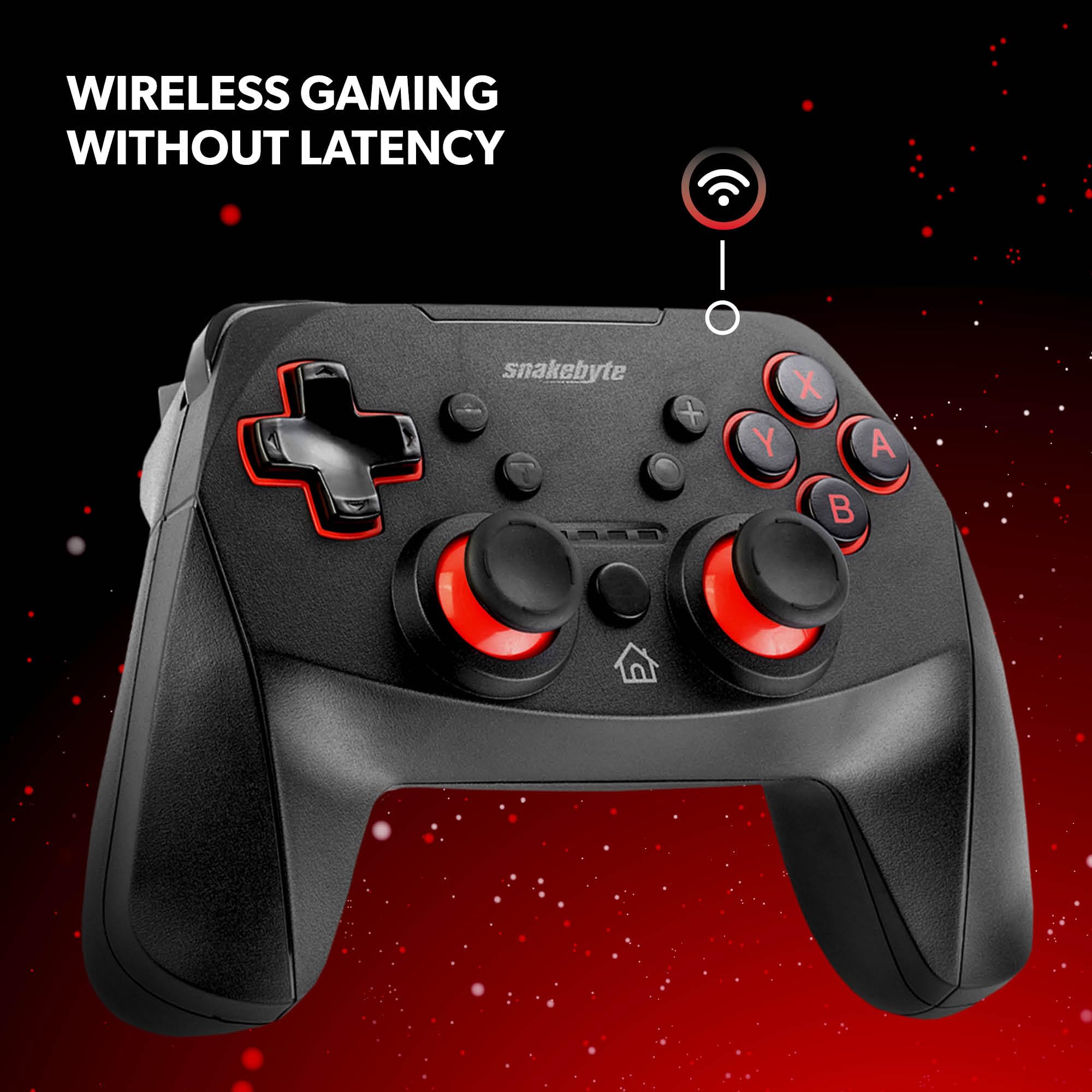 snakebyte Wireless Switch Controller - Bluetooth Controller kompatibel mit Nintendo Switch 2, Switch, Switch Lite & OLED, starker Akku, präzise Joysticks, Vibration-Feedback & Turbo-Button