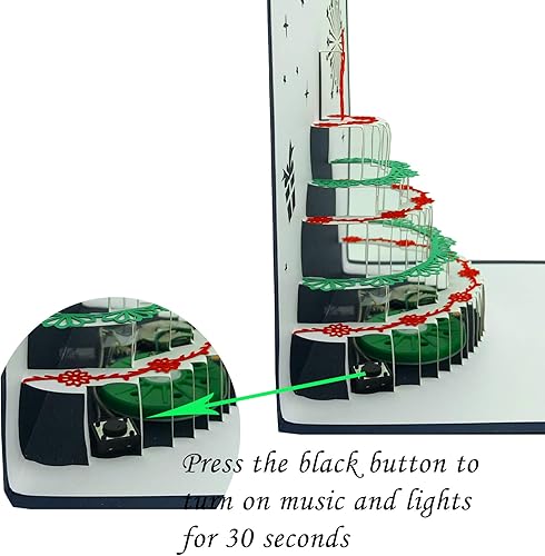 Miniatura 4 de Tarjetas felicitación de cumpleaños 3D, con luz LED cálida, con corte láser, los mejores deseos para mamá, esposa, hermana, niño, niña, amigos,