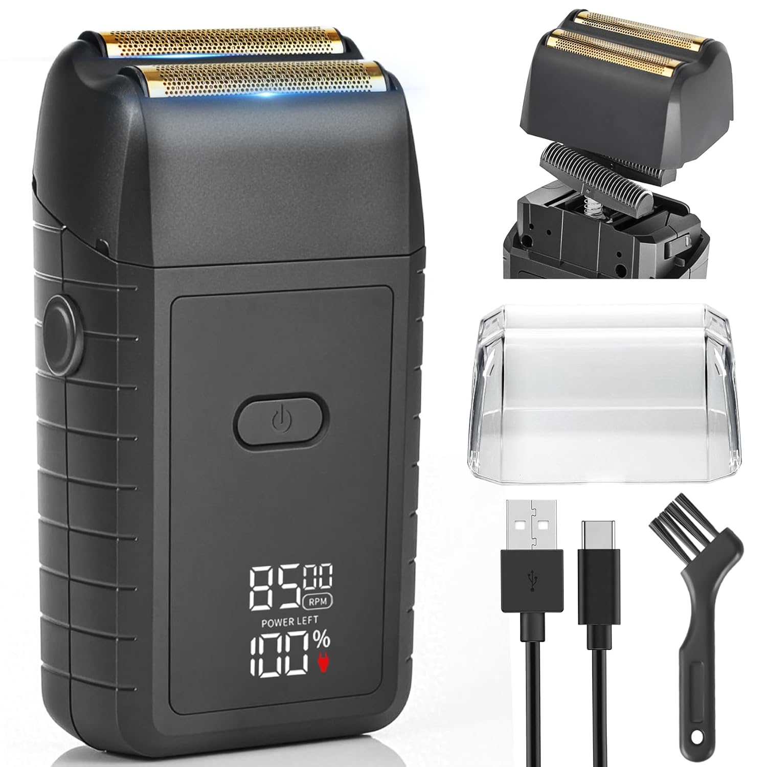 Foil Shaver for Men Electric Razor with 2-Speed Settings High-Speed Waterproof Dual Floating Blades for Close Shaving Rechargeable