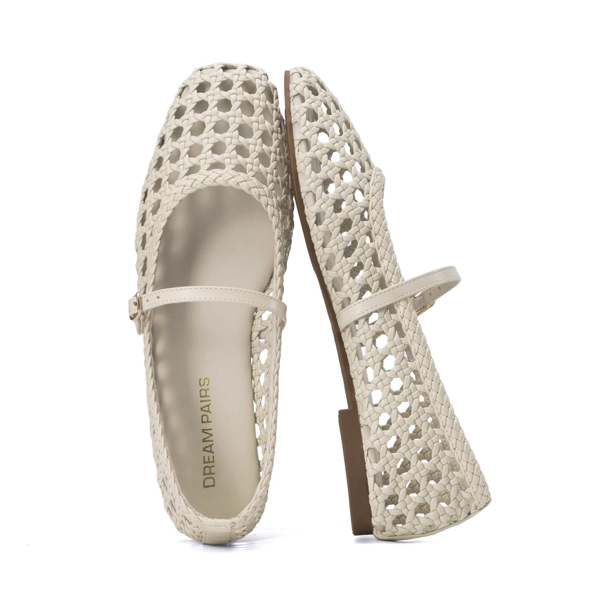 DREAM PAIRS Intrecciato Ballerine Mary Jane da Donna, Eleganti e Comode, con Cinturino Regolabile con Fibbia per Lavoro, Tempo Libero, Viaggi
