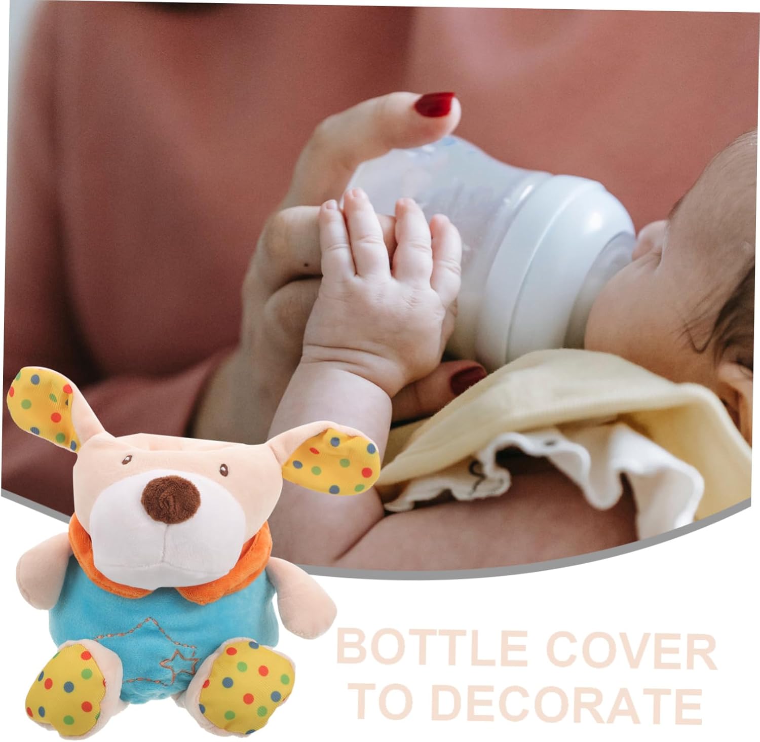 ORFOFE Portable Insulated Bottle Sleeve Cute Stuffed Animal Holder for Milk Bottles Soft Cotton Material Safe and Practical for Boy Girl and Toddlers
