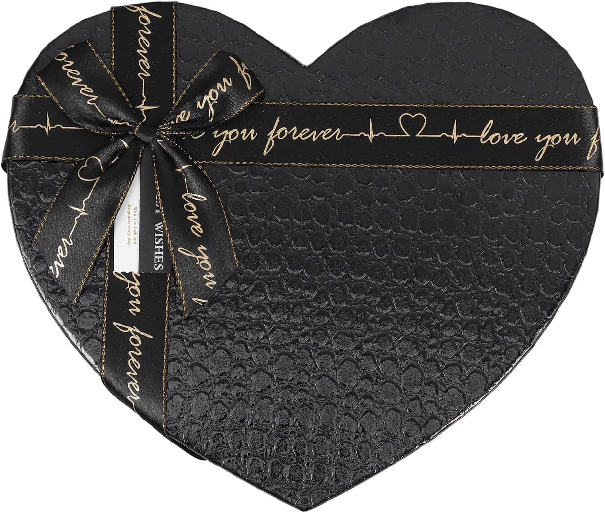 EXCEART Black Heart Shaped Box | Mother's Day Packaging for Flowers and Chocolates | Gift Boxes with Lids for Birthday and Proposals (9.06x6.89x3.54 In)