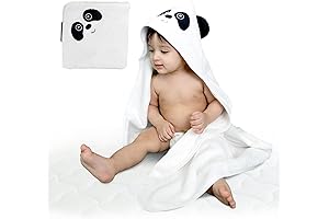 Baby Hooded Bamboo Towels (Panda) | Muslin Swaddle Blankets for Boys and Girls