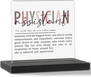 Physician Assistant Appreciation Gifts for Women Men Clear Desk Decor Signs, Physician Assistant Day Gifts for PA Graduation Future Pa Definition Plaque Gifts Clinical Office TZD25