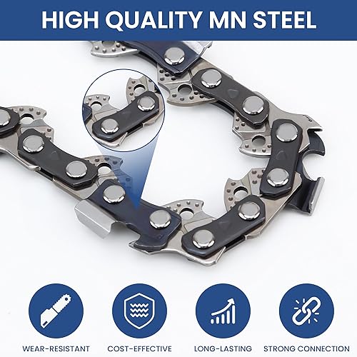 Miniatura 8 de TWOMEM - Paquete de 2 cadenas de motosierra S52 de 14 pulgadas, 38 pulgadas, calibre .05 pulgadas, 52 eslabones de transmisión compatibles con