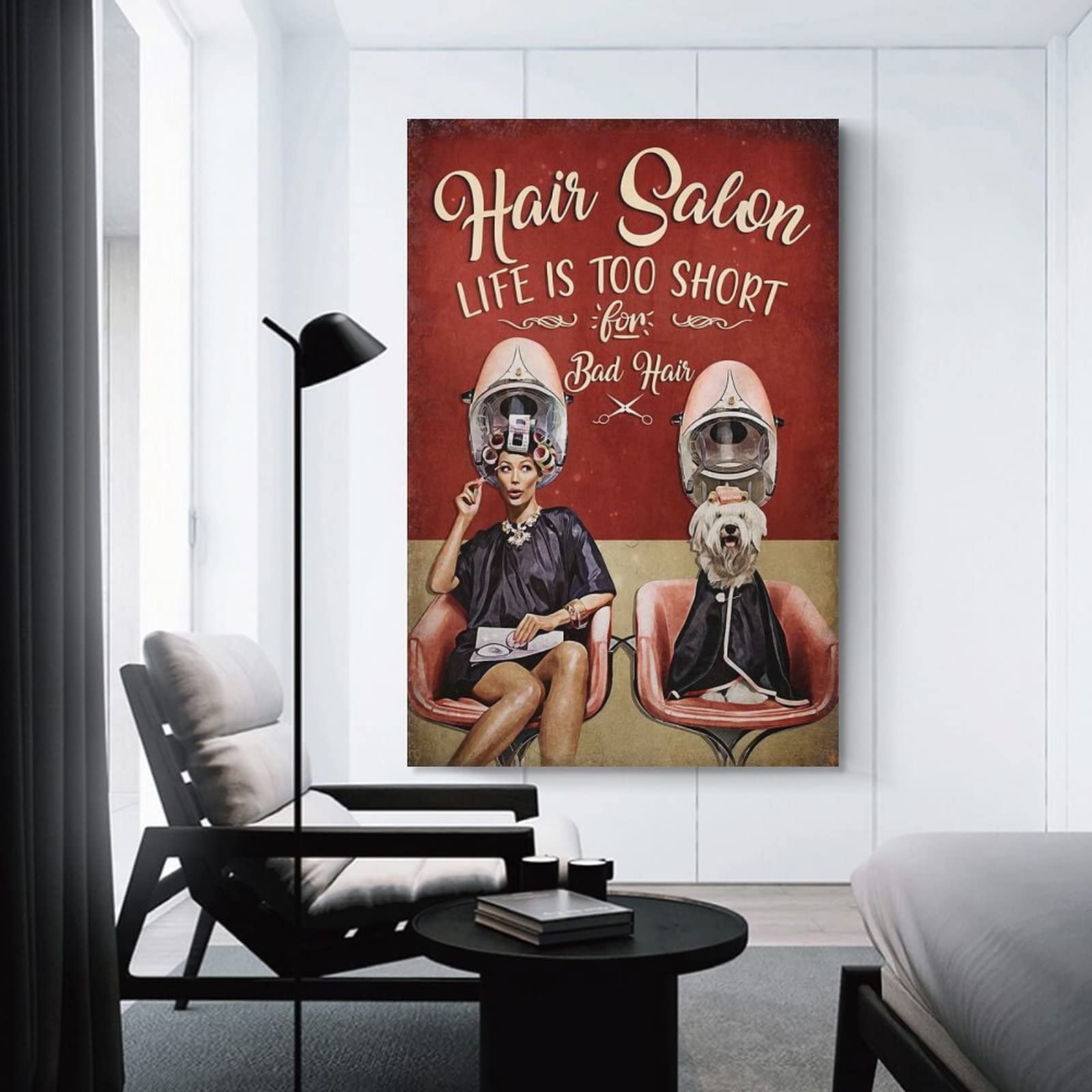 Poster Salon de coiffure de style vintage – Tableau