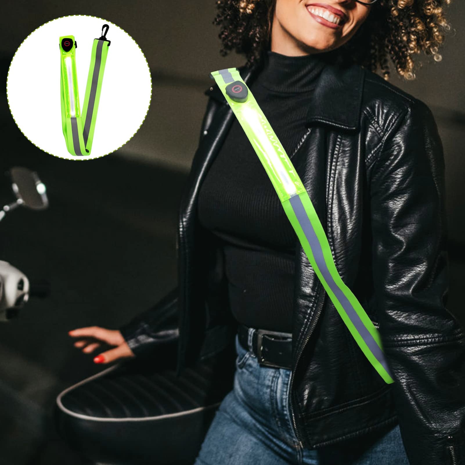 TOYANDONA Ceinture Réfléchissante LED Rechargeable pour Course de Nuit Bande avec Éclairage Accessoire de Sport Visibilité pour Adultes et Confortable et Pratique
