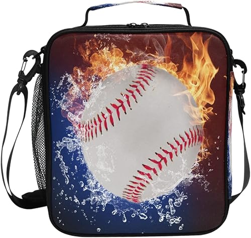 Bolsa de almuerzo de béisbol con correa ajustable para el hombro para deportes al aire libre, aislada, bolsa térmica reutilizable para el almuerzo,