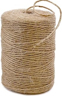 CHIAFFI 656ft 3-Ply 2mm Natural Jute Twine Rope - Thick String for Crafts, Gardening, Tomatoes, Gift Wrapping, Wedding Decor