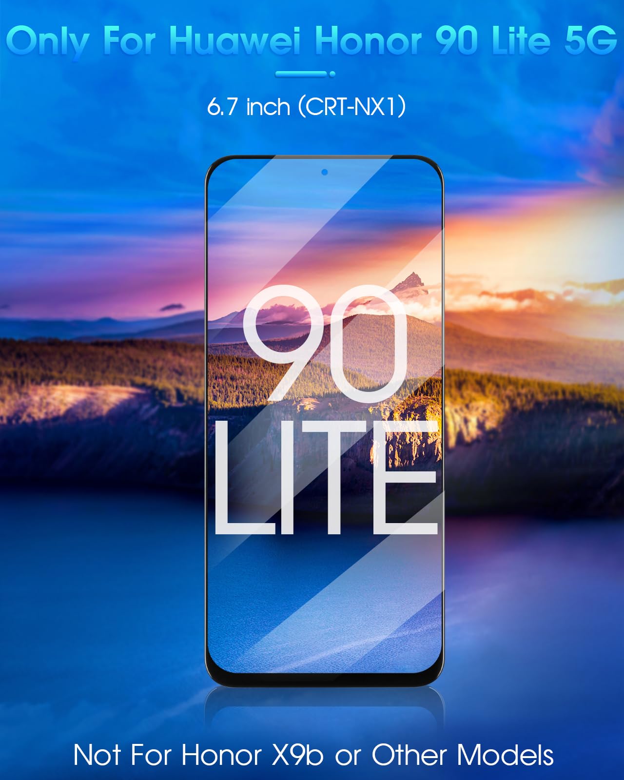 Schermo LCD per Honor 90 Lite, Display per Honor90 Lite 5G CRT-NX1, Touchscreen Digitazer Full Assembly Sostituzione Schermo con Riparazione Kit (6.7'', Nero)