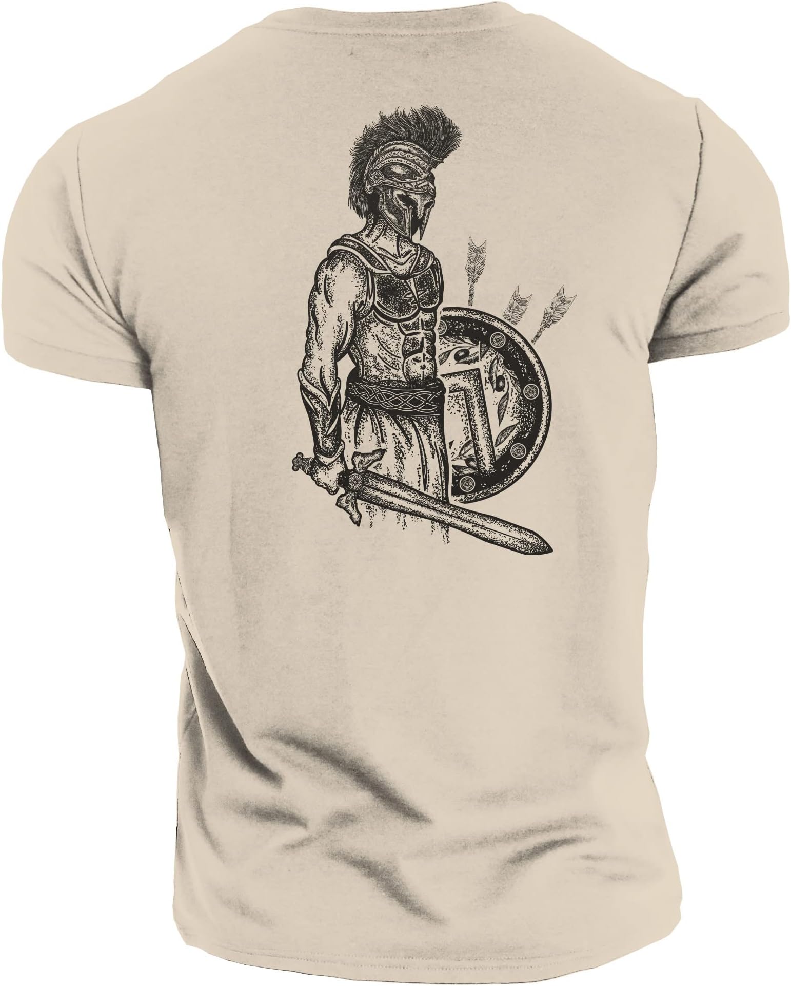 GYMTIERSpartan Gym T-Shirt for Men Bodybuilding Weighlifting Strongman Training Top Active Wear Forged