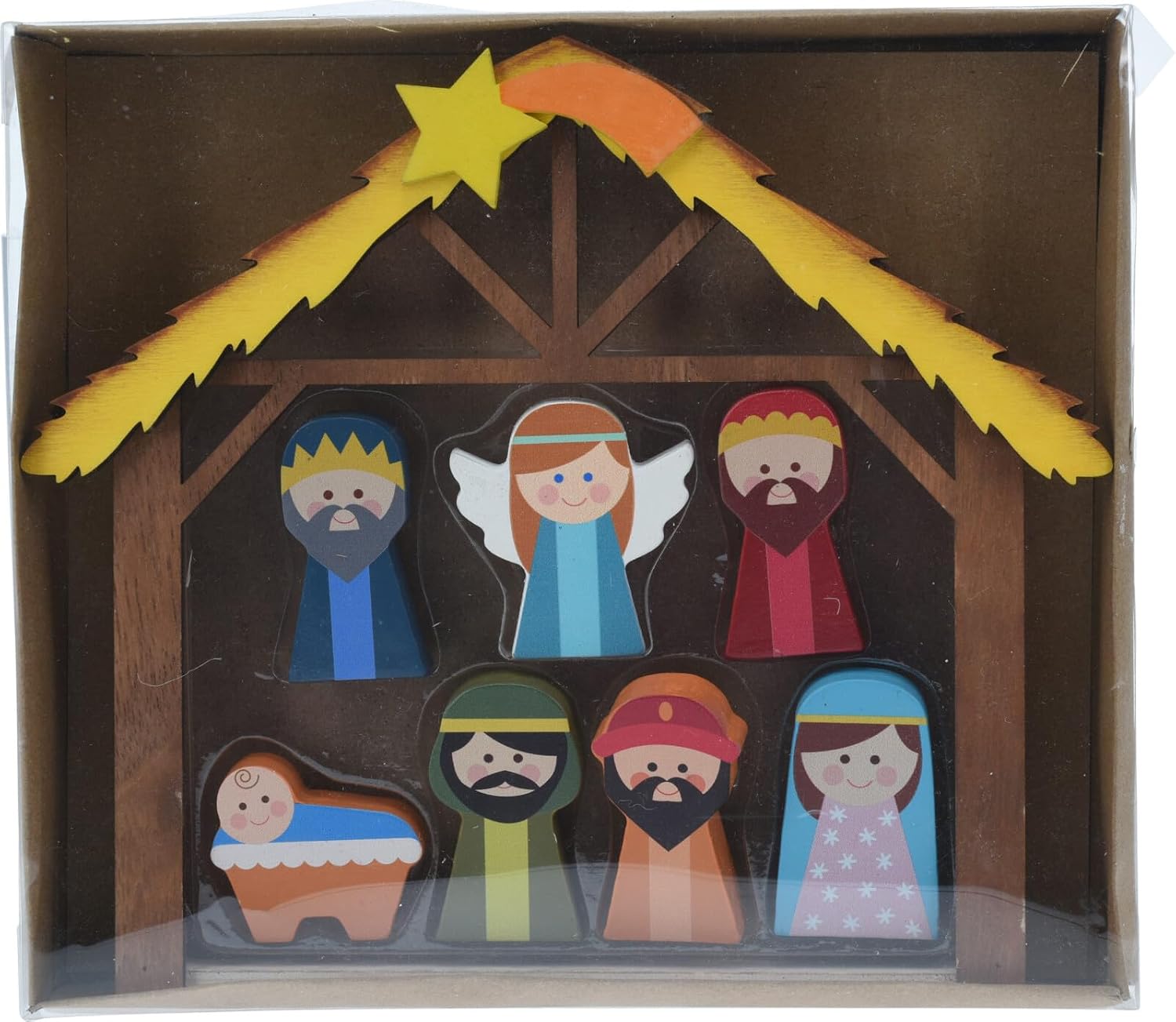 MIJOMA Beautiful Nativity Figures for Nativity Scene - Hand-Painted Wooden Figures - Perfect Christmas Decoration in Various Sets and Styles to Choose From (8 Pieces - 5 cm High)