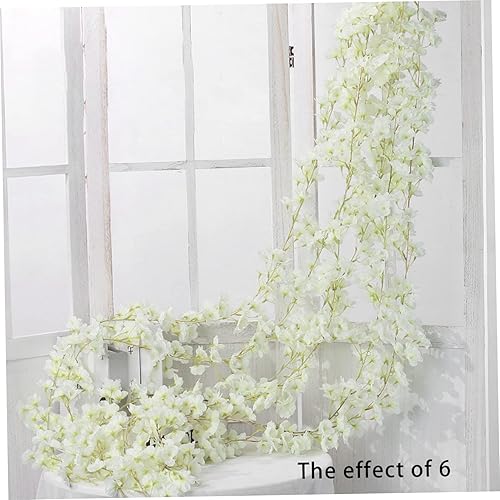Miniatura 6 de Guirnalda de flores de cerezo, 2 piezas de 70.9 in5.9 pies de seda artificial, enredaderas de flores de Sakura falsas para decoración de habitación