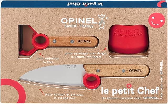 Opinel Chef Knife Set, Beechwood, One size