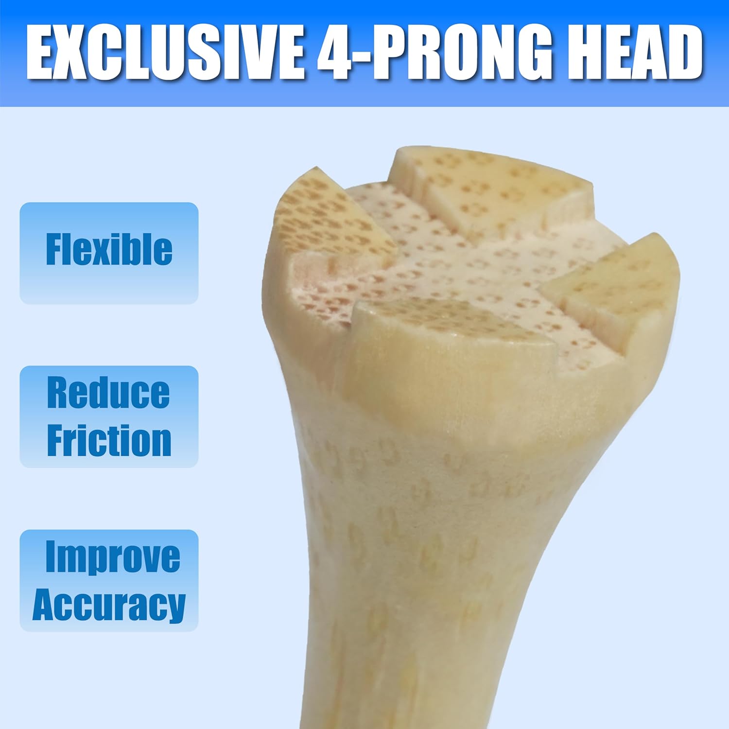 SANDIAN Premium Bamboo Golf Tees, 4-Prong Head Cup, Two Sizes 3-1/4" and 2-3/4", Reduces Friction, Improves Accuracy, Height Mark Stripes, Smooth Lacquer Finish, 100% Natural Bamboo Made Eco-Friendly
