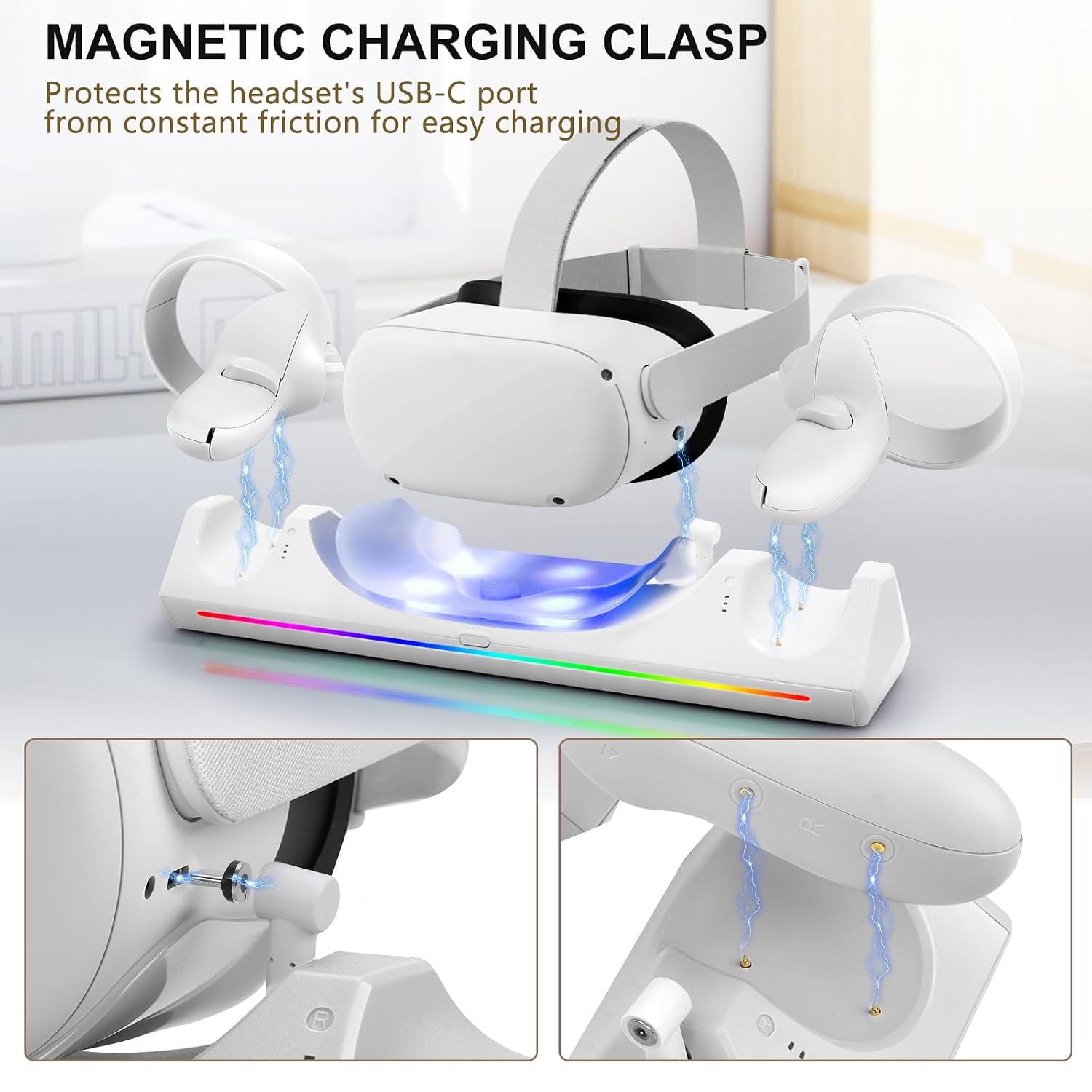 Hurra Charging Dock for Meta Quest 2, Support LED Indicator