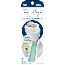 Schick Intuition Sensitive Care 4-Blade Pivoting Razor, Silver, Modern Style, Womens Sensitive Skin, 1 Count