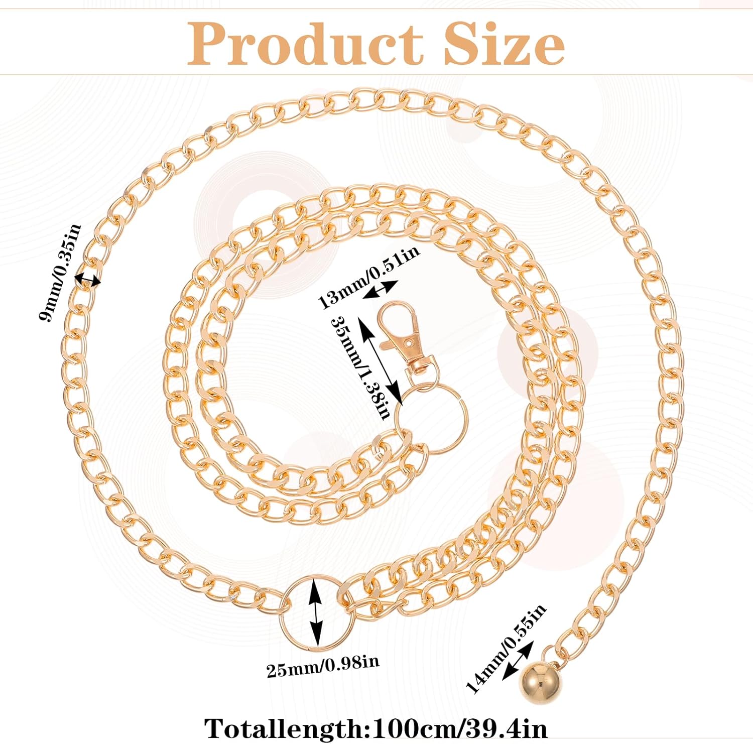 Women's Gold Waist Chain Belts, Multilayer Link Cowgirl Design Decorative Wedding Belt Waistband for Dresses Pants Jeans - Image 3