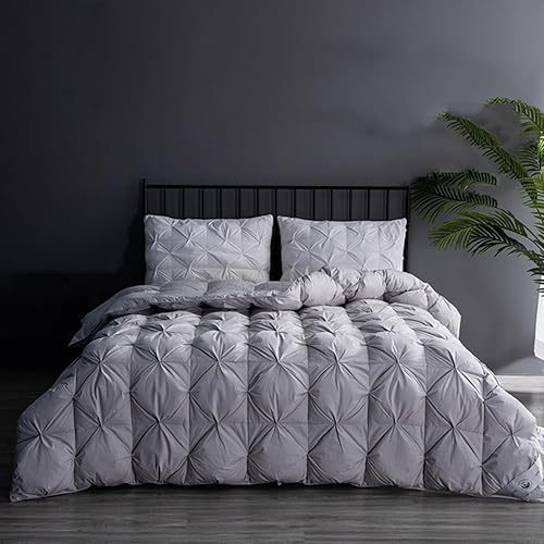 Edredón ligero de plumas de ganso tamaño Super King, funda de algodón 100% orgánico, 900+ potencia de relleno, 87 x 94 pulgadas, ligero