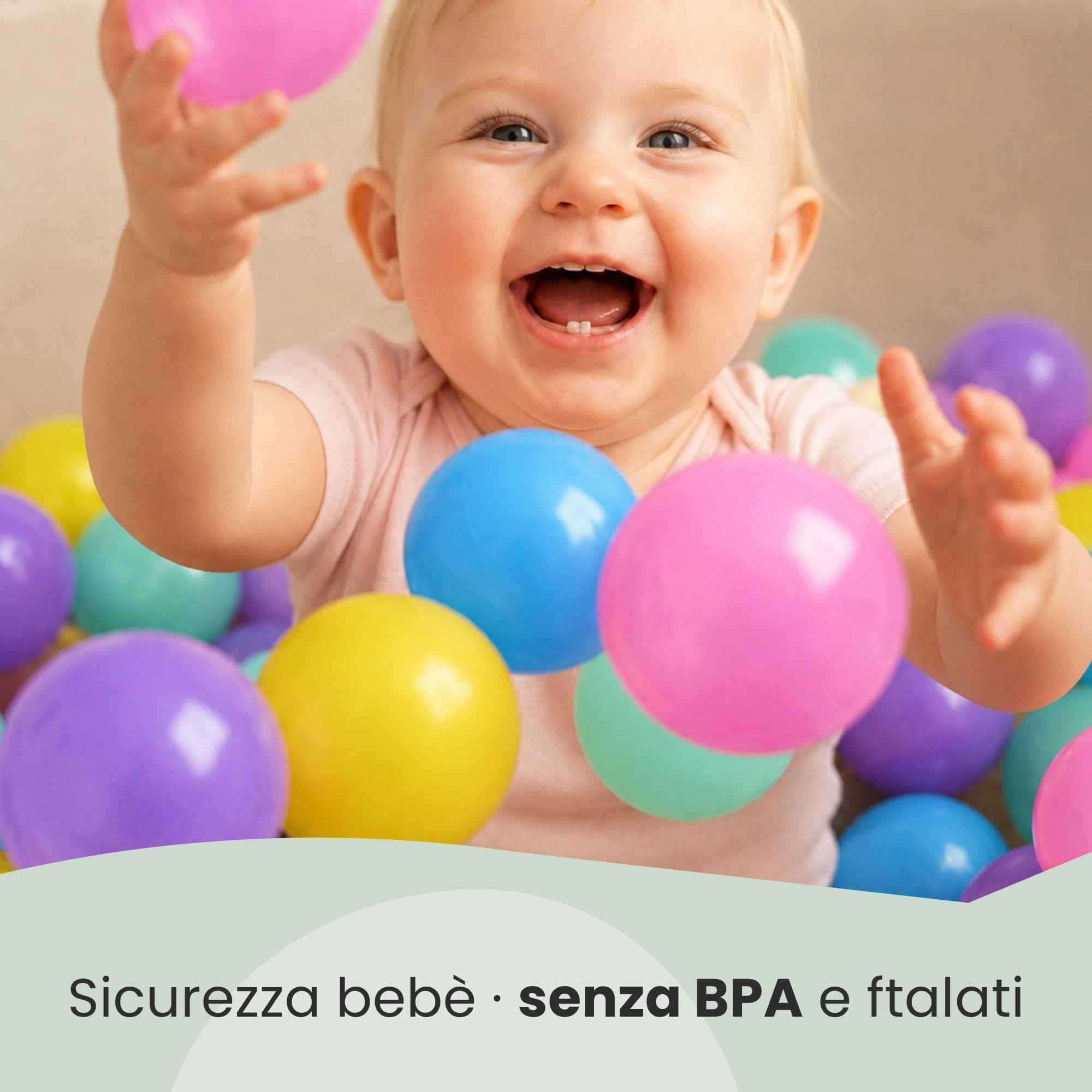 LittleTom Dalla Nascita: 1000 Palline per Piscina Bambi 5,5cm - Palline Plastica Bambini Colorate - Palline Gioco Palla per Piscina Giochi per Piscina Neonato - Palline Bimbi Colorate Palloni Piscina