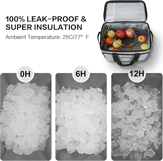 Hulongo Cool Bag Large Insulated Cooler Bag, Waterproof Cool Box | Picnic Thermal Bag, For Camping, Travel, Grocery Shopping & Fishing