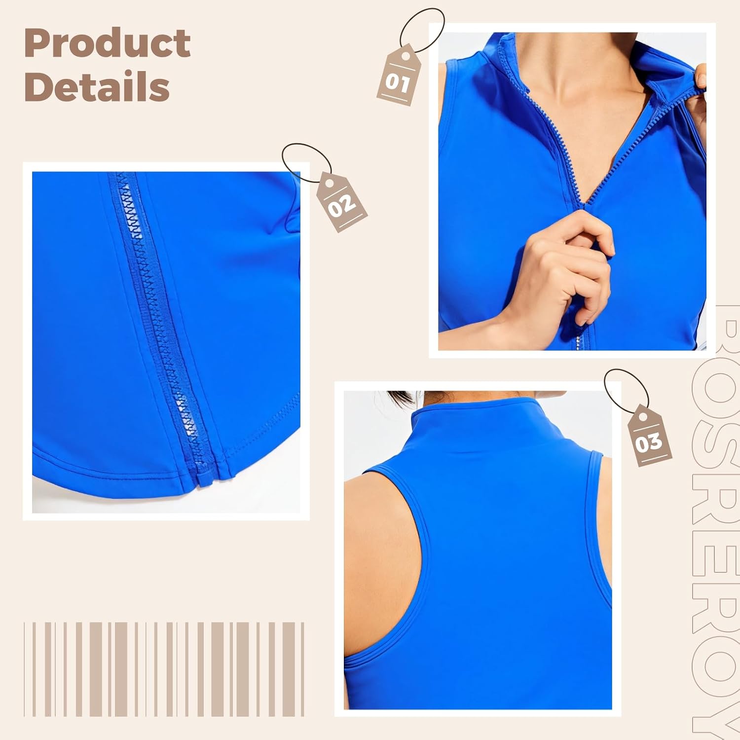 Breathable Zip-Up Jacket For Women, Lightweight Running Vest, Moisture-Wicking Fabric, Multiple Size Options