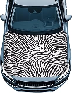 UNICEU Zebra Stripes Print Car Hood Cover Stretch Elastic Vehicle Hood Cover Protector Car Bonnet Banner Washable Universal Fit for Cars Trucks SUVs