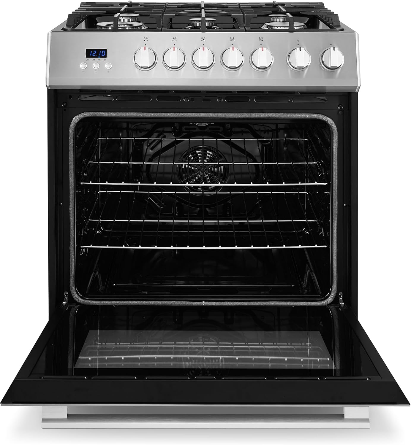 COSMO COS-305AGC 30 in. 5.0 cu. ft. Freestanding Single Oven Gas Range with 5 Burner Cooktop and Heavy Duty Cast Iron Grates in Stainless Steel image 10 of 14 B09Y135FV8