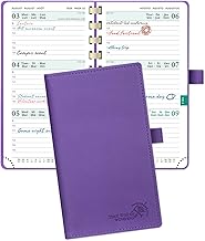 POPRUN Pocket Diary 2026 2027 Week to View 16.5 x 9 cm from August 2026 to Dec 2027 - Small School Planner 17 Months with Spiral Soft Cover, Card Slot, 80 g/m² Paper, Purple