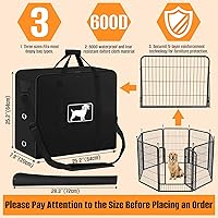 Vista 2 de Bolsa de almacenamiento para corralito para perros, se adapta a 8 paneles de 24 pulgadas de alto y 9 estacas, bolsa de viaje para valla de perro