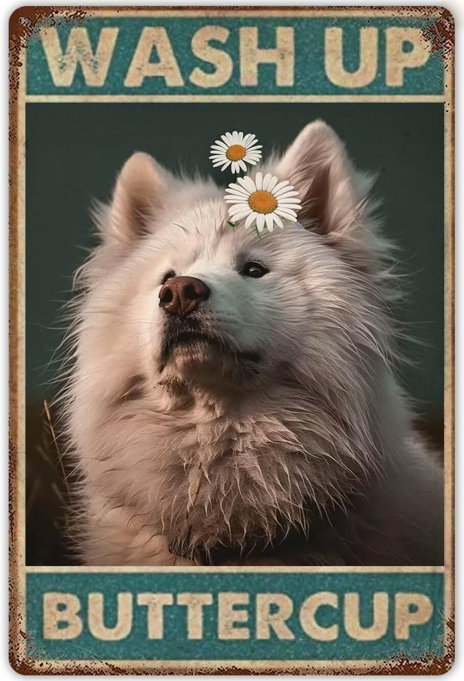 Anceky Samoyed Diamond Art Kits for Adults Dog Wash Up Buttercup Funny Bathroom Decor Painting Kits Crafts Home Decor Dog Lovers Samoyed Decor 12X16 Inch