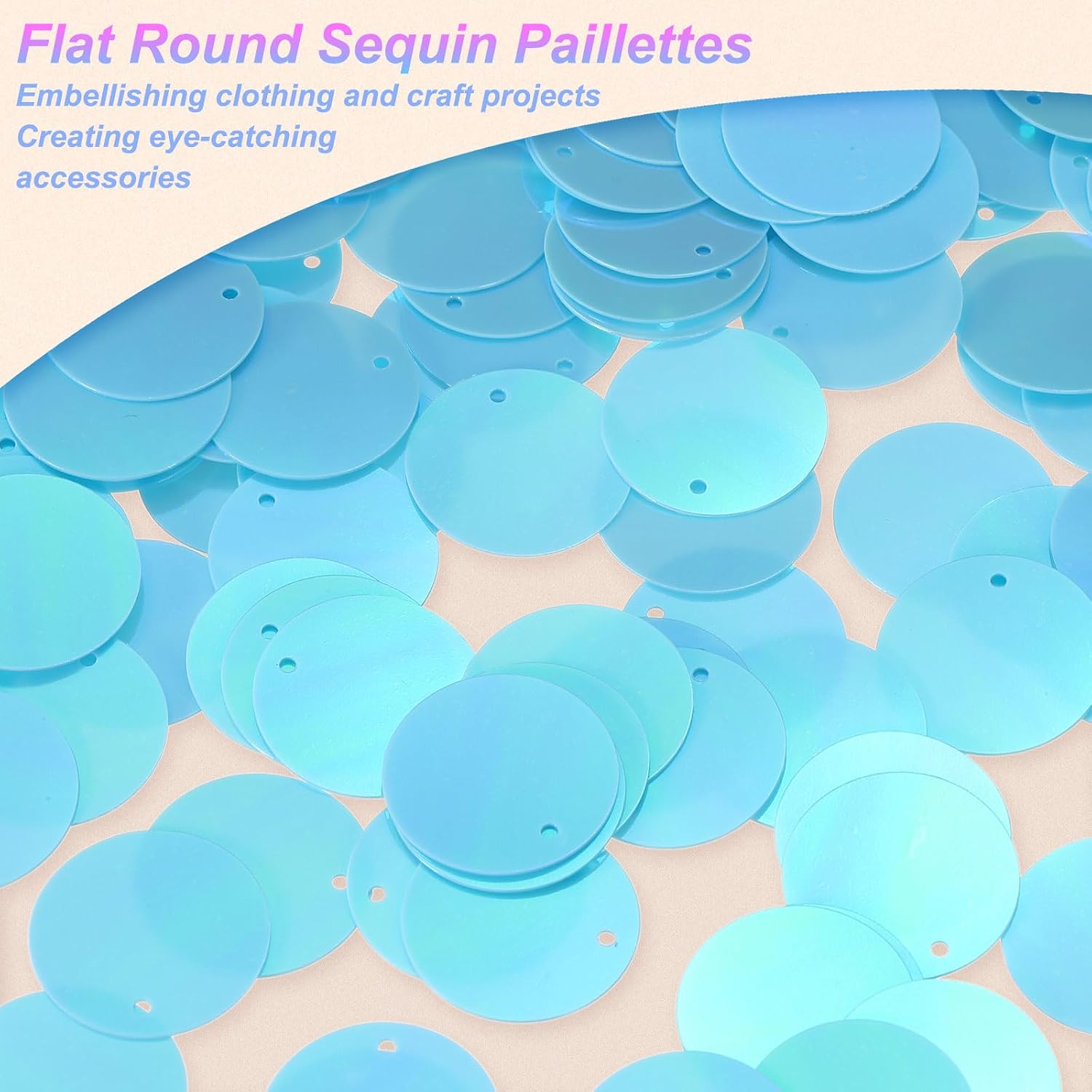 uxcell 450 PCS Flat Round Sequins, 20mm/ 0.8" Large Sequins for Craft Resin Gradient AB Blue Loose Sequins Paillettes with Single Holes for DIY Crafts Sewing Embroidery Clothing image 3