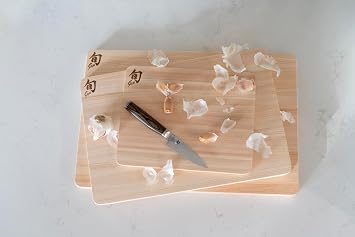 Shun Cutlery Hinoki 3 Piece Cutting Board Set, Small, Medium and Large Boards, Wooden Japanese Chopping Board for Kitchen, Medium-Soft Wood Preserves Knife Edges, Forest Stewardship Council Certified