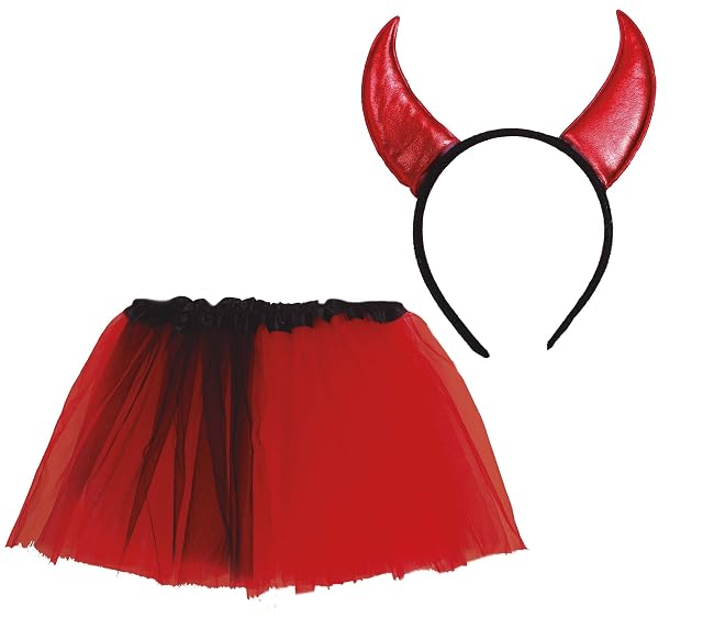 FIESTAS GUIRCA - Disfraz de Diablo Infantil - Diadema y Falda
