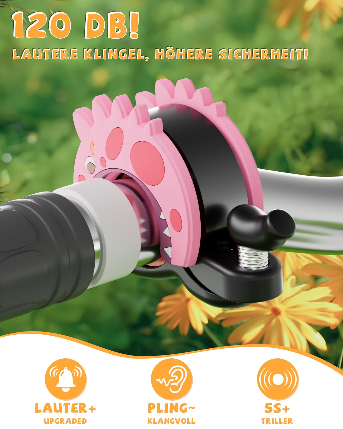 Campanello Bicicletta 22.2-25.4mm Mini Campanello per Bambini Ragazzi
