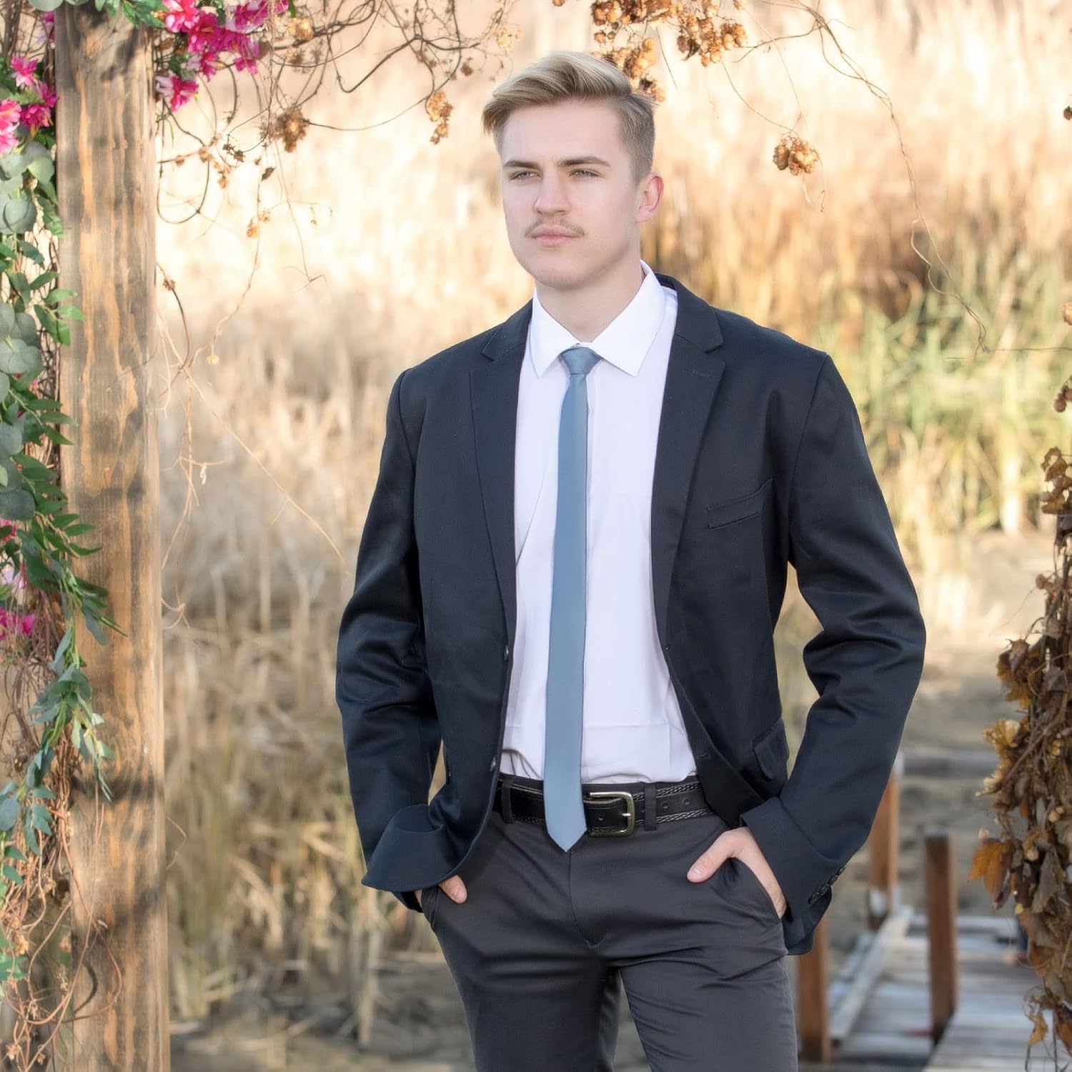 Men's Skinny 2" Solid Color Necktie Slim Tie - Image 2