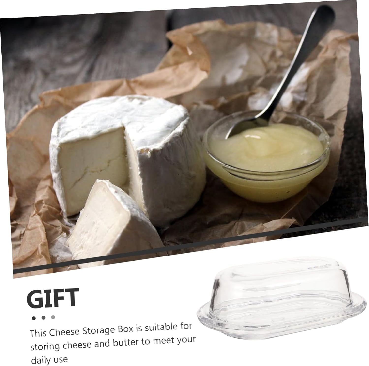 Large Crisper Box Lid European Butter Dish Cheese Storage Plate Food Preservation Box Butter Holder