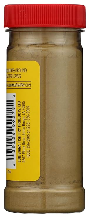 Louisiana Fish Fry Gumbo File 1.125oz (Pack of 1) - Authentic Louisiana-Style Gumbo Thickener - Made From Dried Sassafras Leaves