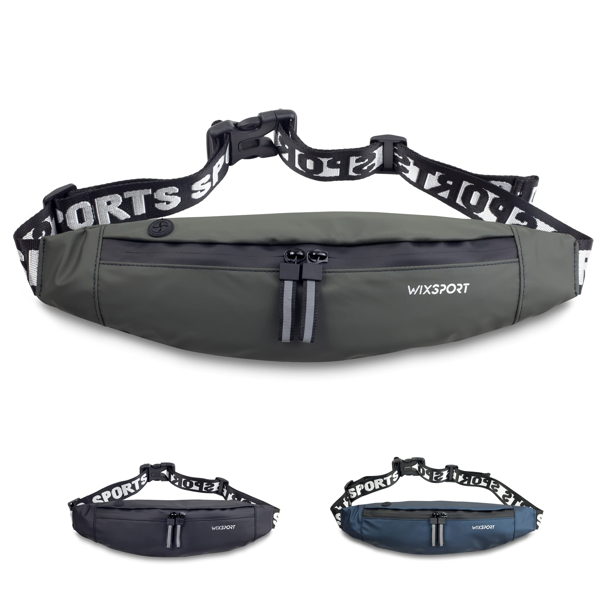 WIXSPORT Men's Sport Waist Bag, Soft and Waterproof Material, Running Belt, Inner Pocket